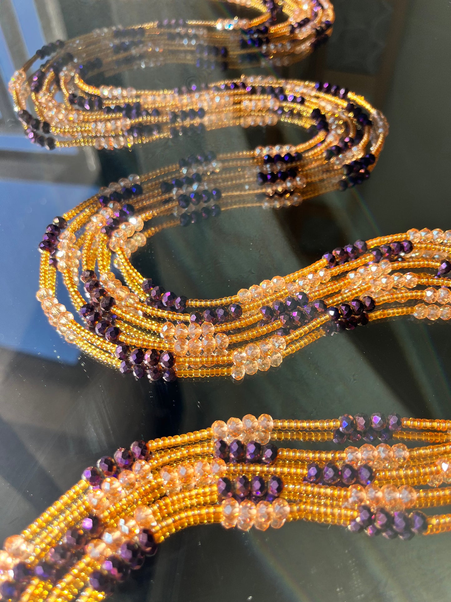 Purple Chrome Waist Beads