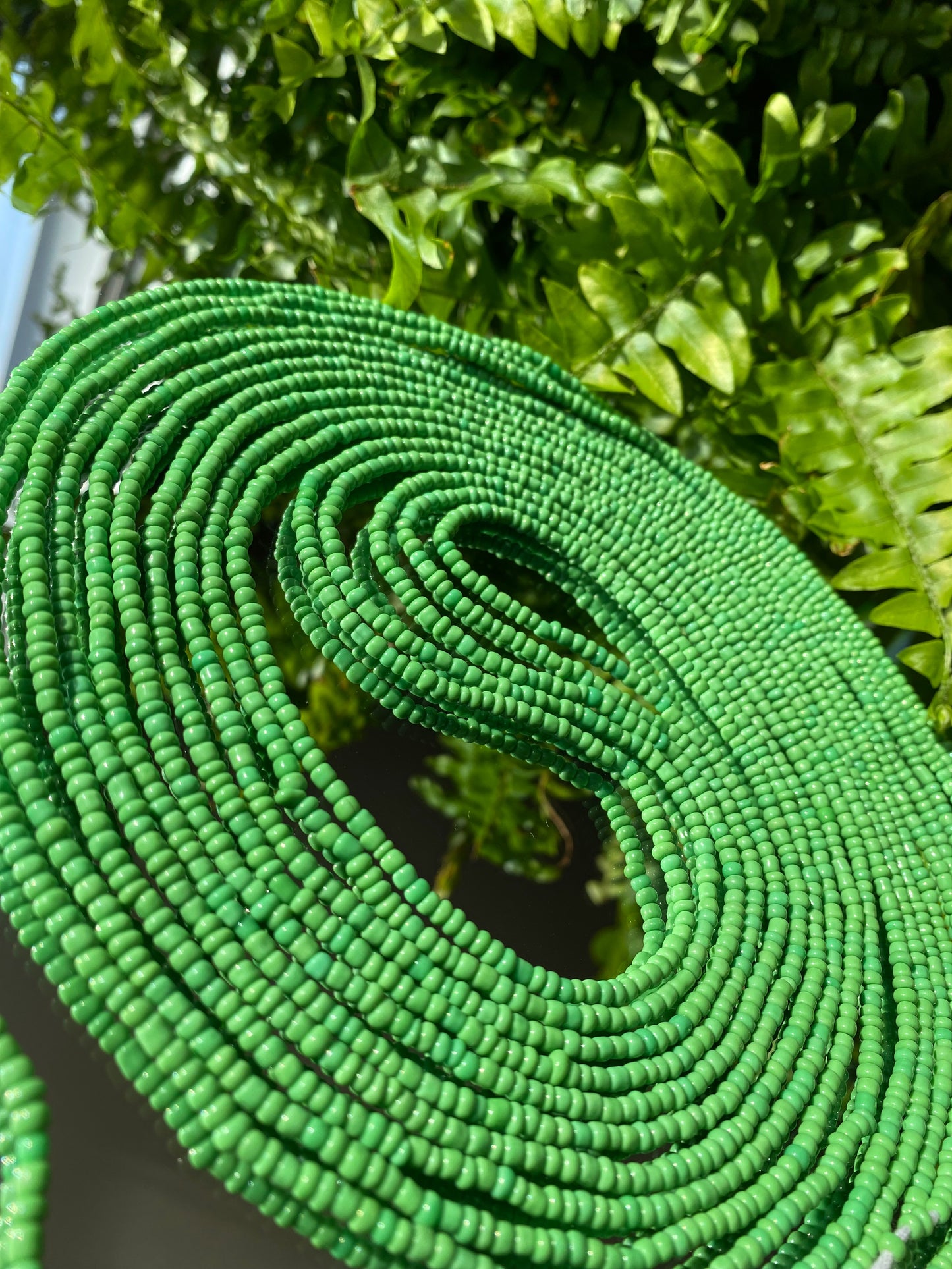 EARTH GREEN WAIST BEADS