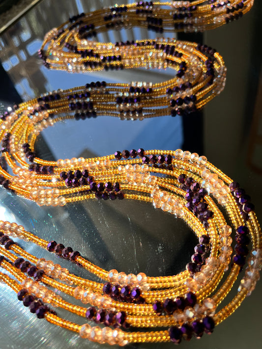 Purple Chrome Waist Beads
