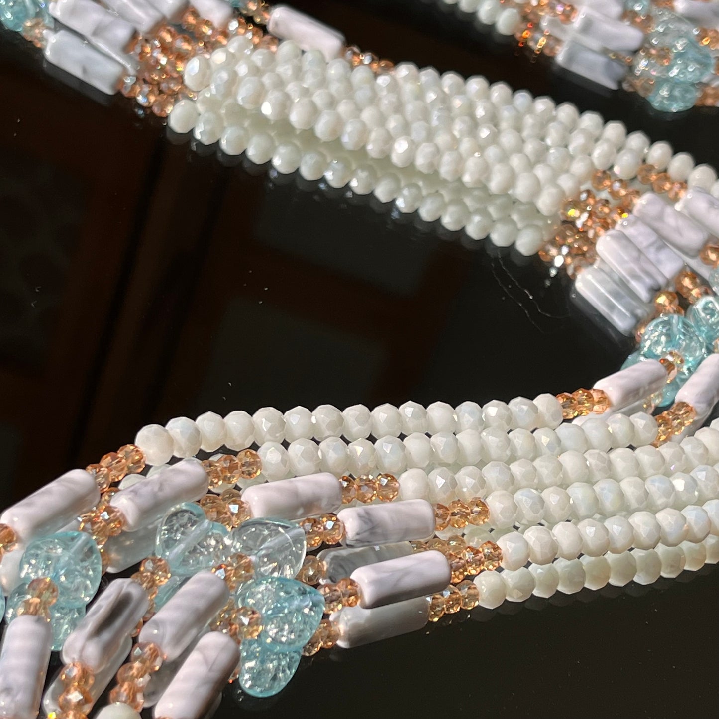 Blue Hearted Waist Beads