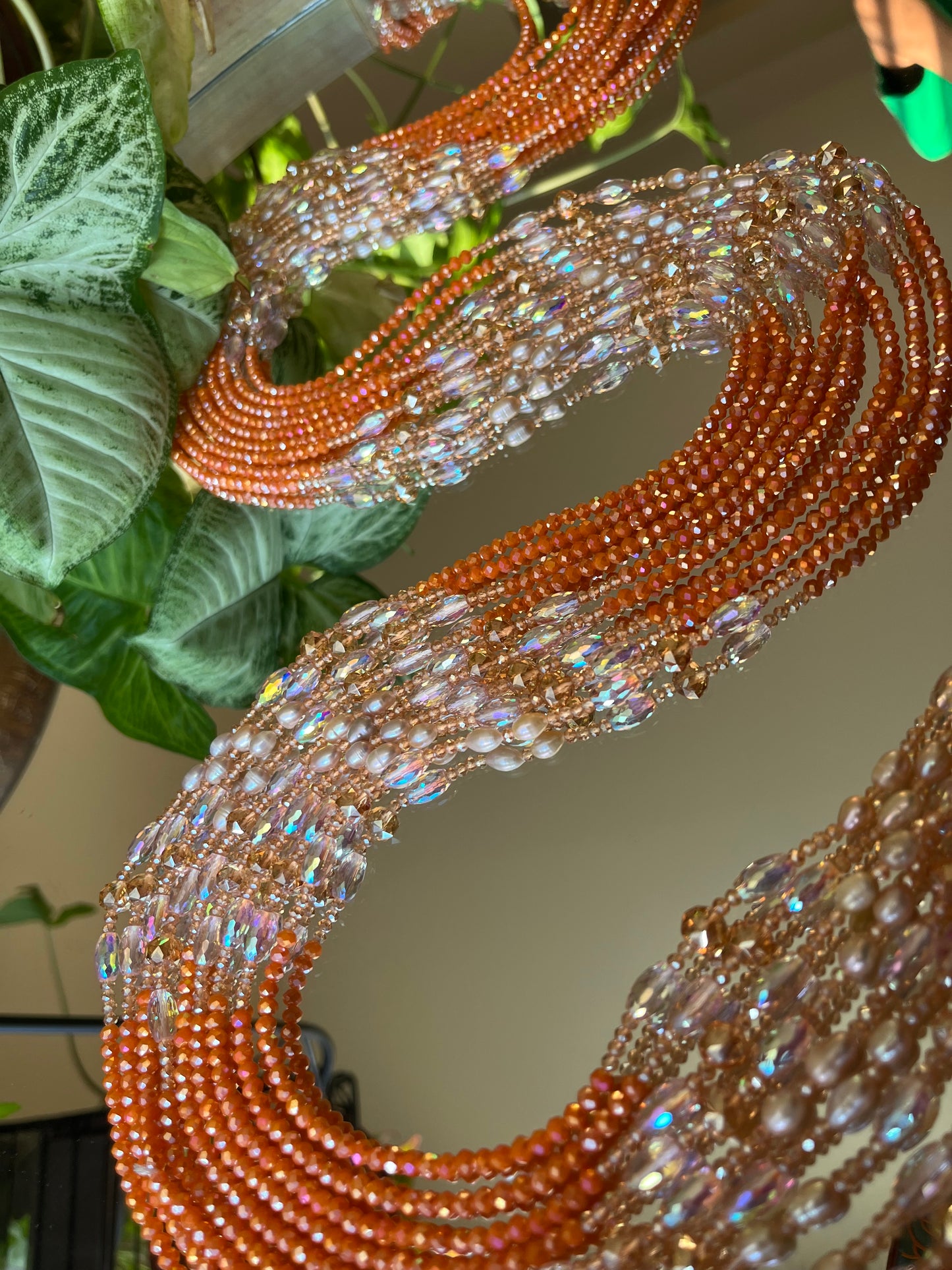 Orange Pearl Goddess Waist Beads