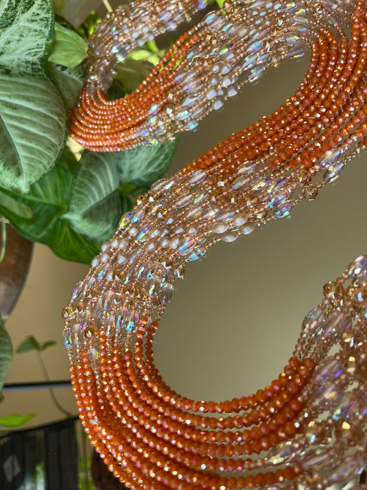 Orange Pearl Goddess Waist Beads