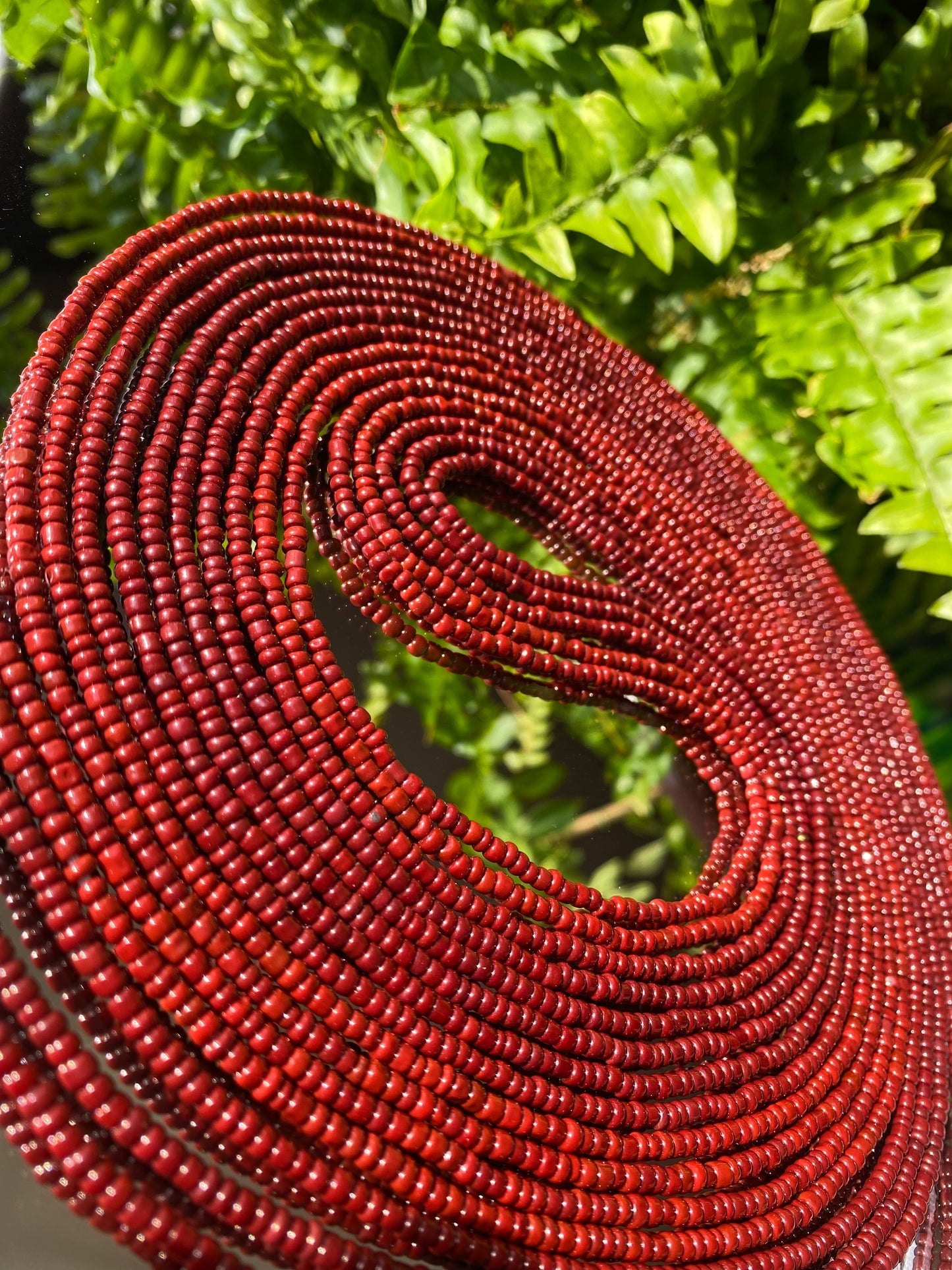 MAROON BROWN WAIST BEADS